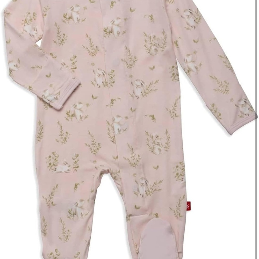 NWT 3-6M Magnetic Me Pink Hoppily Ever After Modal Magnetic Footie